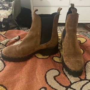 Freda Salvador Brooke Boot in Brown Suede Water Resistant